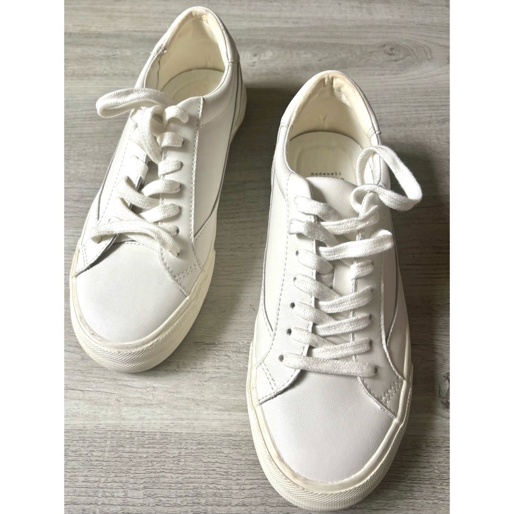 Madewell White Women's Low-Top Leather Sneakers Size7 - Picture 5 of 11